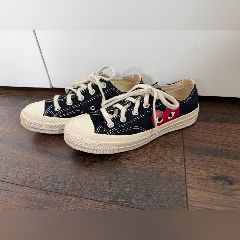 CdG PLAY x Converse Chuck Taylor All Star Peek-A-Boo Low-Top Sneakers Black Sz 6
